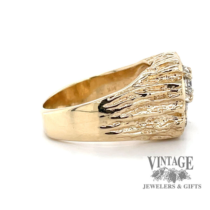 Organic Textured Diamond Ring in 14k SIDE