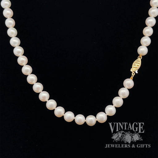 Akoya white rose pearl 18” necklace