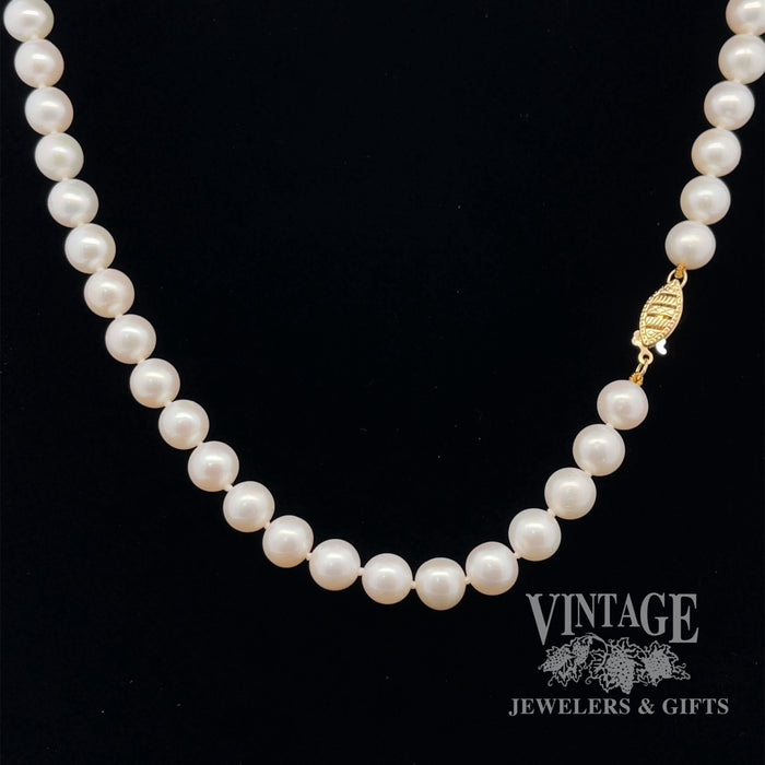 Akoya white rose pearl 18” necklace