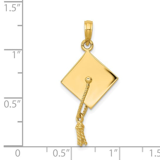 3-D Graduation Cap 14k gold pendant