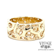 Brutalist 14ky gold wide ring band