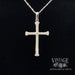 Diamond 14k white gold cross necklace