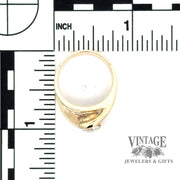 14ky gold 1.40ctw floating diamond pave ring with scale