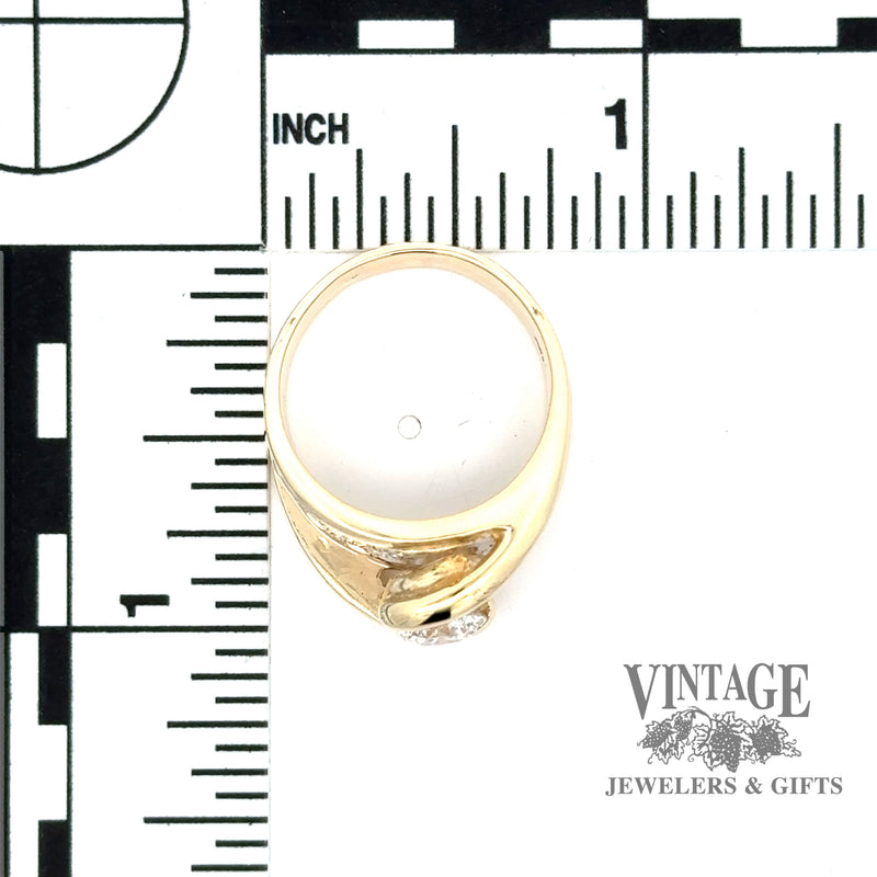 14ky gold 1.40ctw floating diamond pave ring with scale