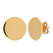 14 karat yellow gold polished flat round disk pierced stud earrings
