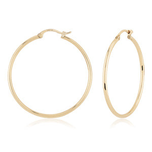 14 karat yellow gold thin pierced hoop earrings