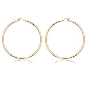 14 karat yellow gold extra large tube hoop pierced earrings