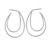 14 karat white gold double oval wire "C hoop" pierced post earrings 