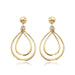 14 karat yellow gold small open double pear-shape pierced drop earrings