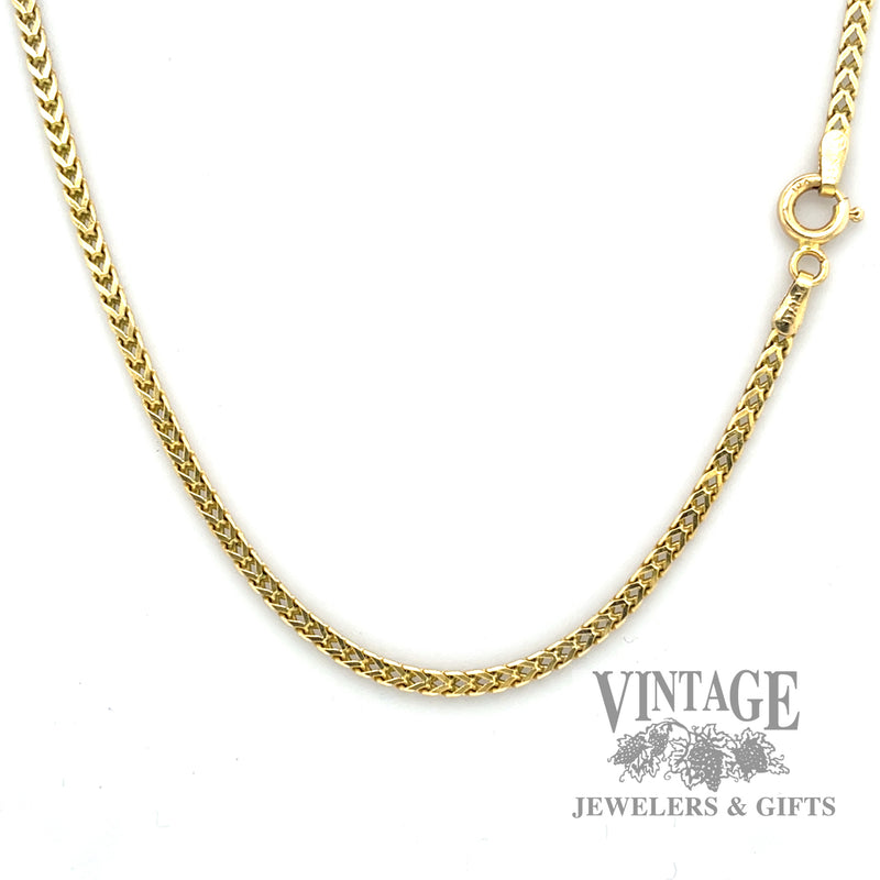 20” 14k gold diamond cut square Franco chain necklace