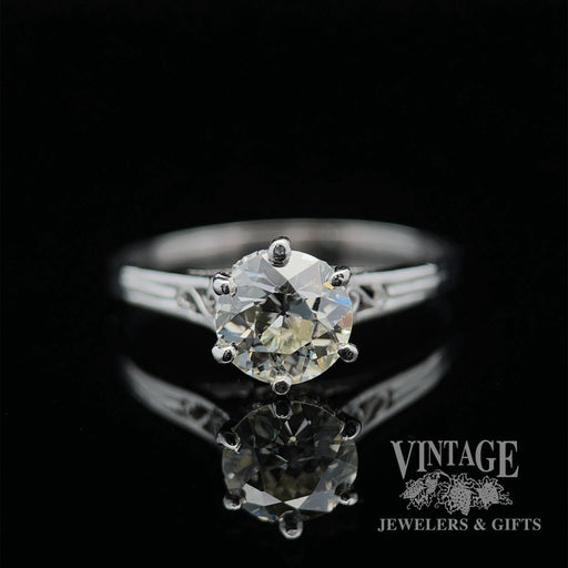 .98 carat antique platinum diamond solitaire ring