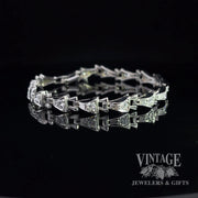 Art deco 14KW gold and diamond bracelet top