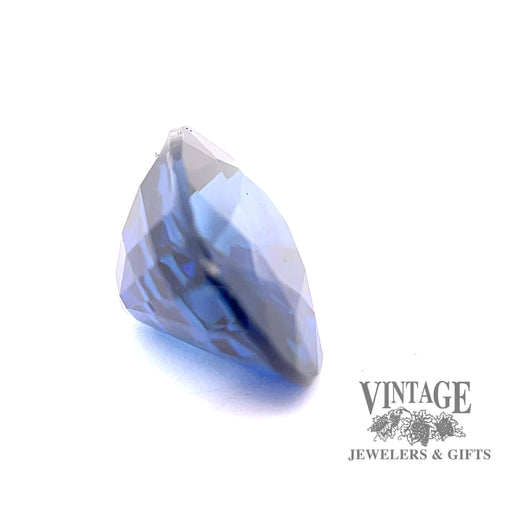 3.75 carat cushion shaped royal blue natural sapphire side