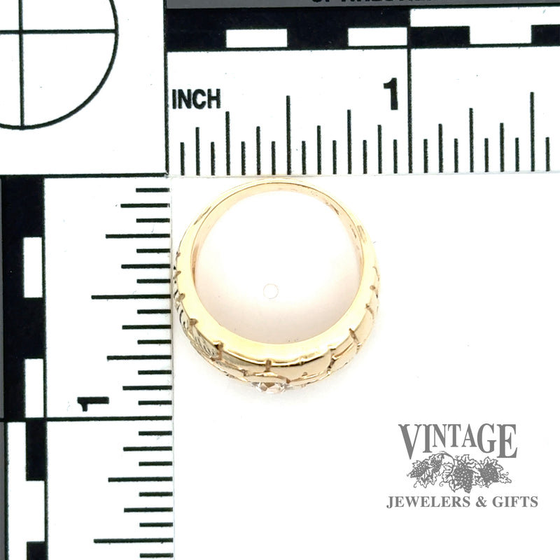 14ky gold ring with .40 carat antique natural diamond with scale