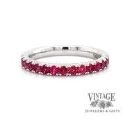 Red Spinel 14k white gold Stacker Ring