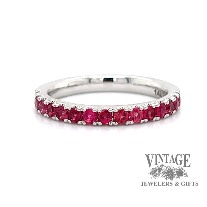 Red Spinel 14k white gold Stacker Ring