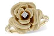 Diamond 14k gold rose ring front
