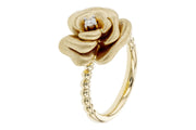 Diamond 14k gold rose ring full