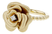 Diamond 14k gold rose ring