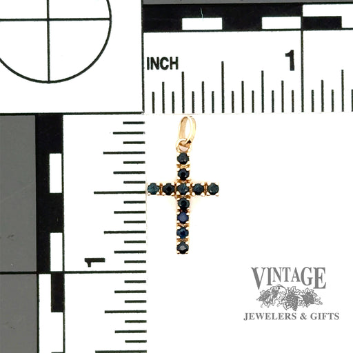 14ky gold Sapphire cross with scale