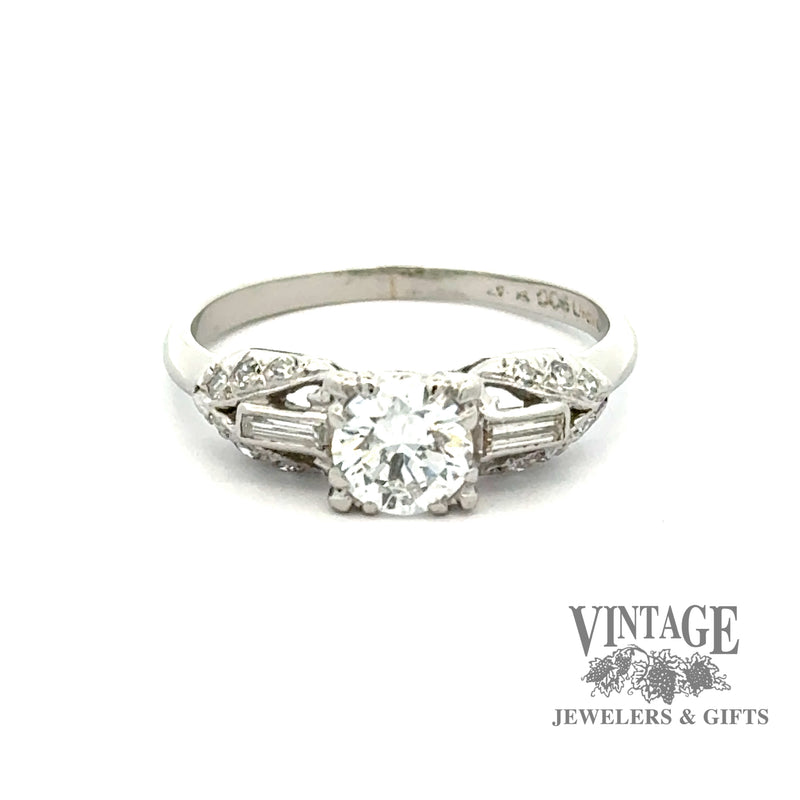 .70 CTW Platinum vintage illusion head diamond ring top