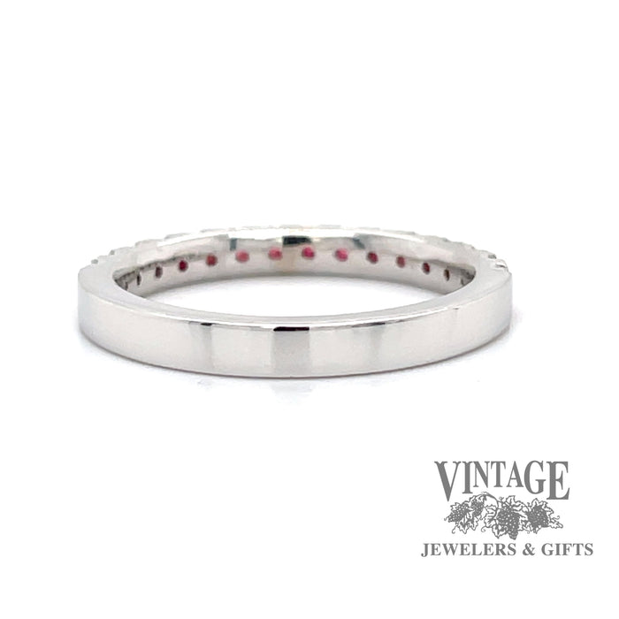 Red Spinel 14k white gold Stacker Ring back