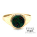 Vintage Bloodstone Slice Ring in 9k Yellow Gold FRONT