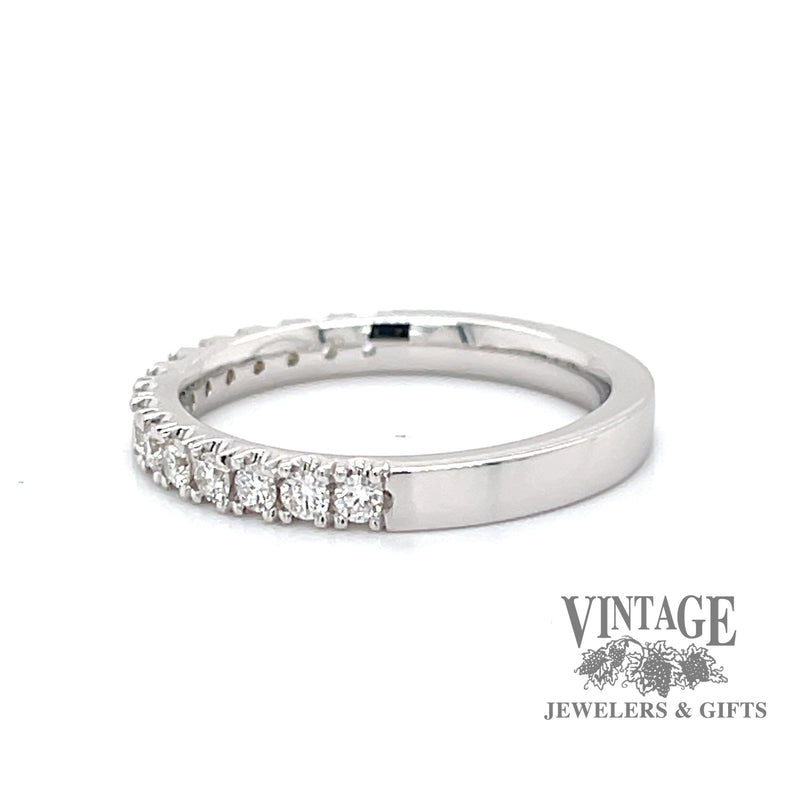 Diamond 14kw gold castle pave ring stacker side