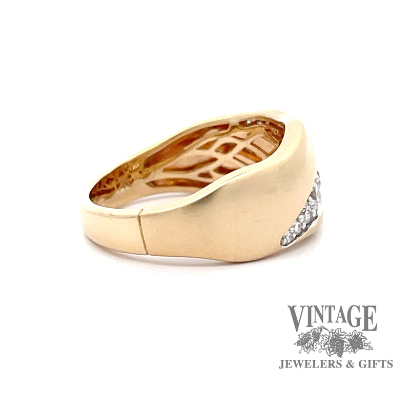 Torn diamond 14ky gold ring side