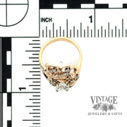 1.30 CTW Freeform natural diamond 14ky ring scale