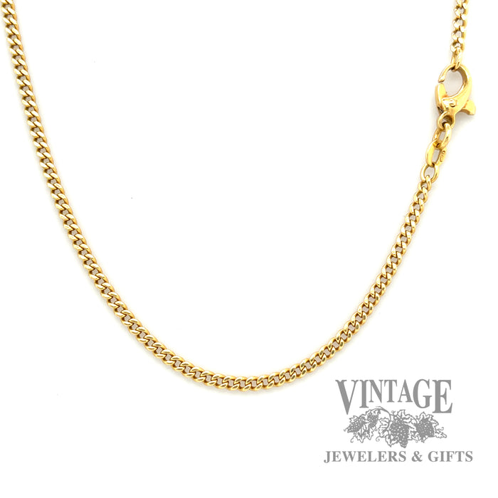 22” 18ky gold 2.4 mm curb chain necklace