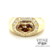 Shield shaped brown diamond 18ky gold ring