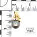 18k Grey Pearl and Diamond leaf pendant scale