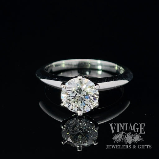 Estate Tiffany and Company platinum and diamond solitaire ring.