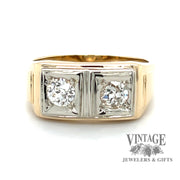 Vintage two diamond illusion 14ky ring