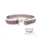 Vintage ruby and diamond 14k white gold 7” bracelet clasp