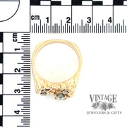 Organic Textured Diamond Ring in 14k SCALE