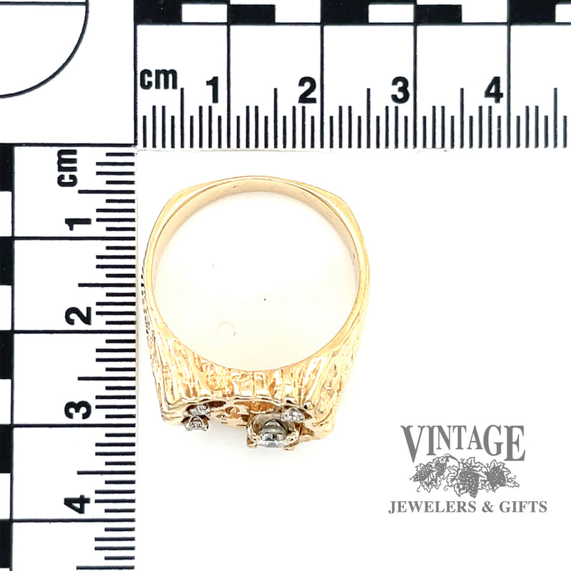 Organic Textured Diamond Ring in 14k SCALE