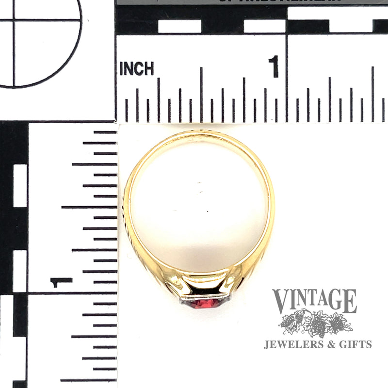 Wide Band Ring with beautiful Purple Garnet in 14k SCALE