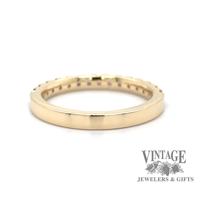 Amethyst 14ky gold ring stacker back