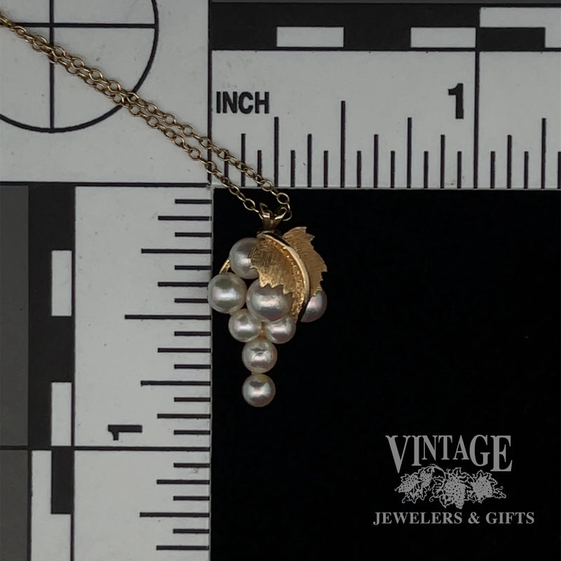 14k Grape pearl cluster necklace
