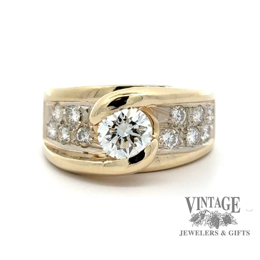 14ky gold 1.40ctw floating diamond pave ring