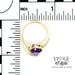 18 karat yellow gold coffin cut amethyst and diamond ring with scale
