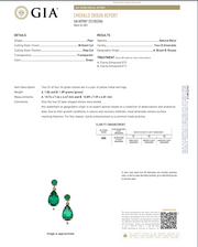 Natural emerald 18ky gold drop earrings GIA report