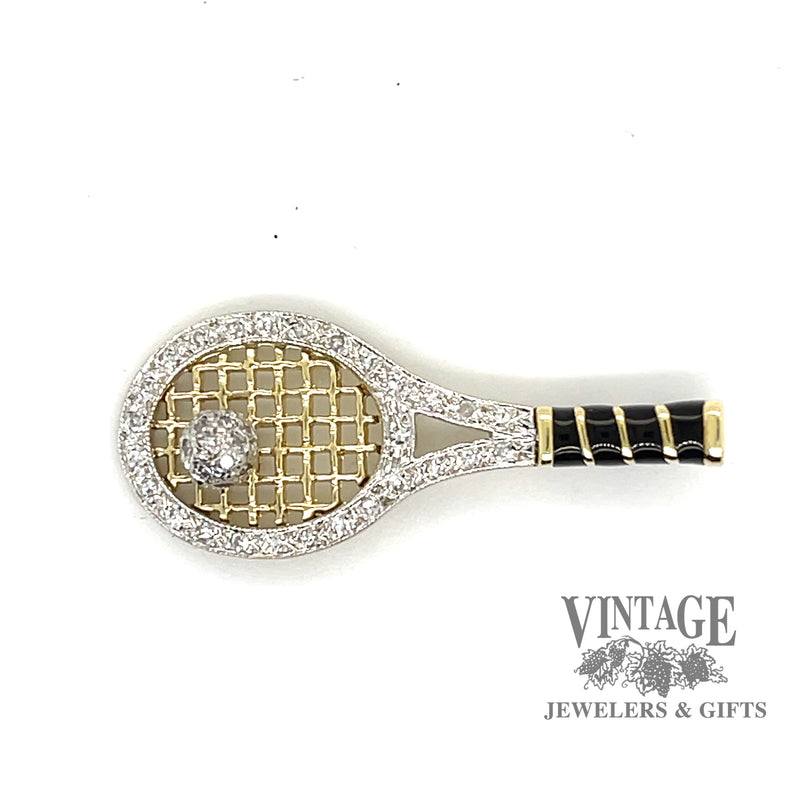 Tennis Charm/pendant in Two Tone 14k and Diamonds