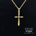 14 karat gold and diamond cross necklace back