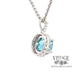 3.87 ct. natural blue zircon and diamond 18kw gold pendant back 