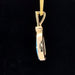 Black opal and diamond 14k gold pendant side