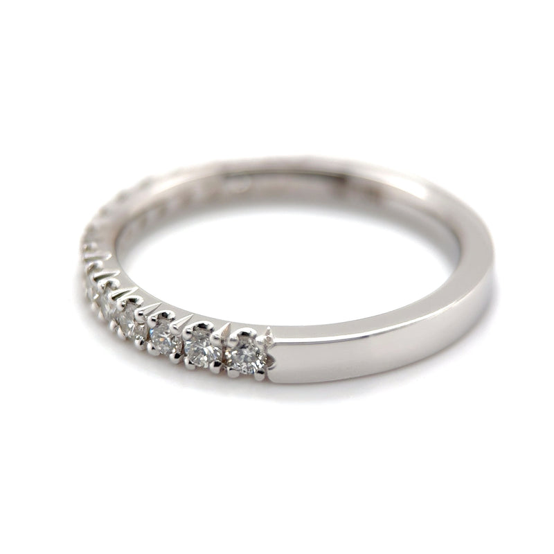 Diamond Castle Split prong 18k White Gold Stacker Ring