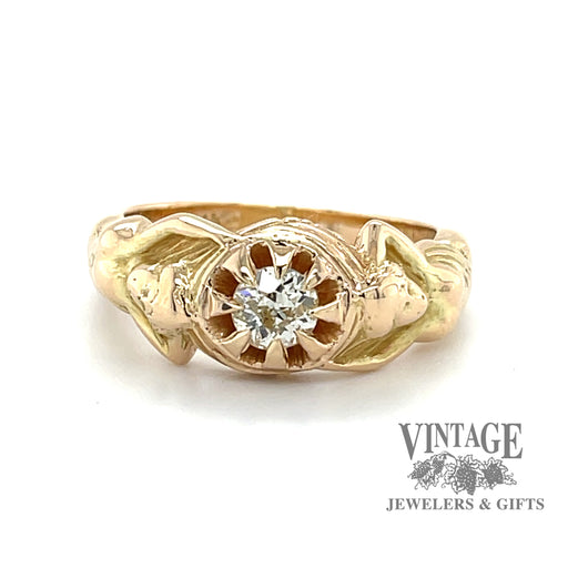 Art nouveau antique diamond 14ky gold ring